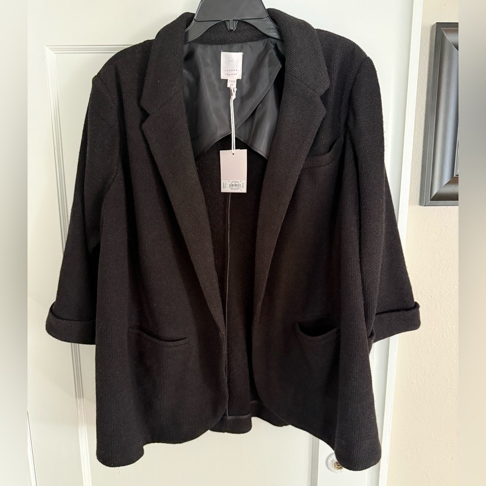 LC Lauren Conrad Classic Black Blazer Plus Size 24W